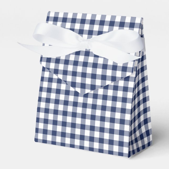 Classic Gingham Navy Blue Geschenkschachtel (Vorderseite)