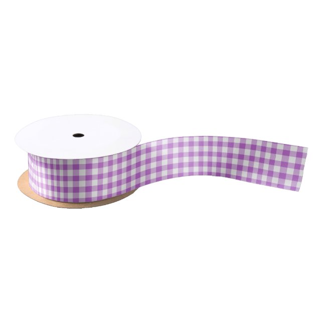 Classic Gingham Orchid Lila Satinband (Spule)