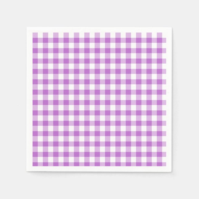 Classic Gingham Orchid Lila Serviette (Vorderseite)