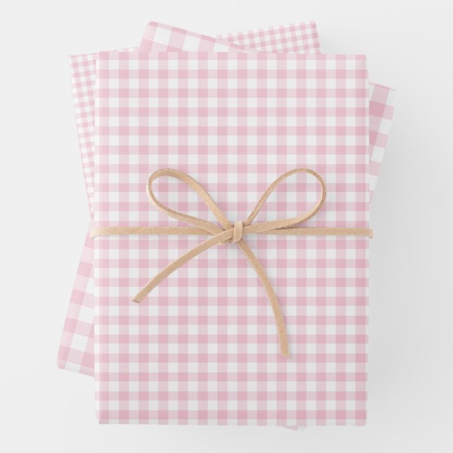 Classic Gingham Pink Geschenkpapier Set (Beispiel)