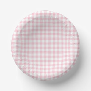 Classic Gingham Pink Pappteller