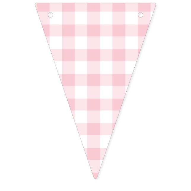 Classic Gingham Pink Wimpelkette (Erste Fahne)