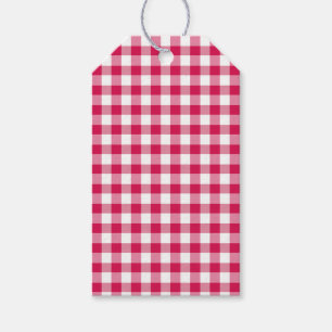 Classic Gingham Raspberry Geschenkanhänger