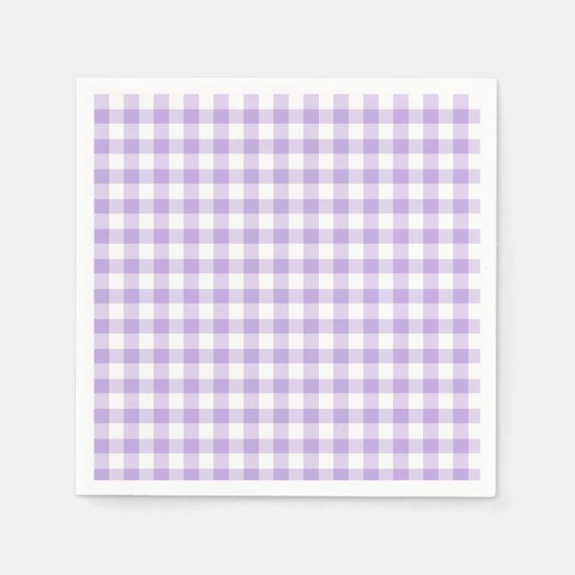 Classic Gingham Soft Lavender Serviette (Vorderseite)