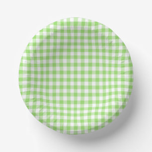 Classic Gingham Spring Green Pappteller