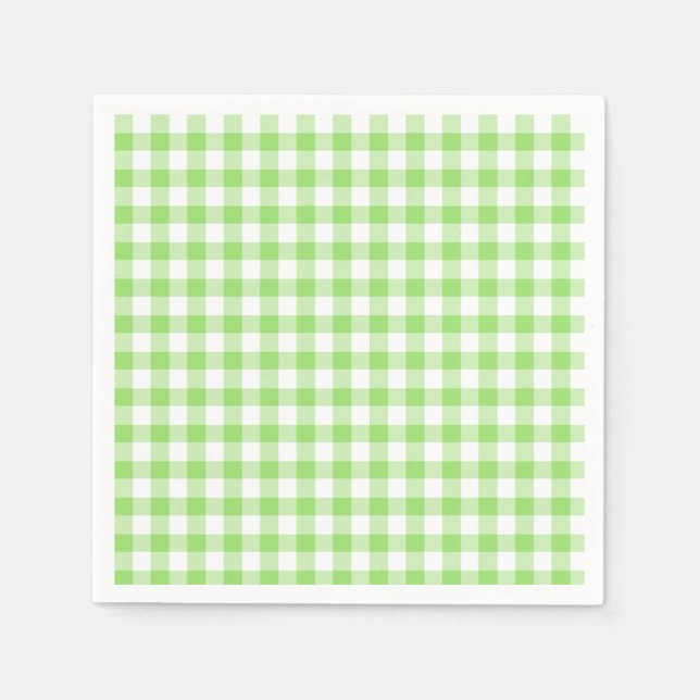 Classic Gingham Spring Green Serviette (Vorderseite)