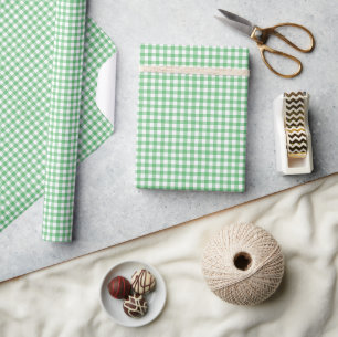 Classic Gingham Summer Green Geschenkpapier