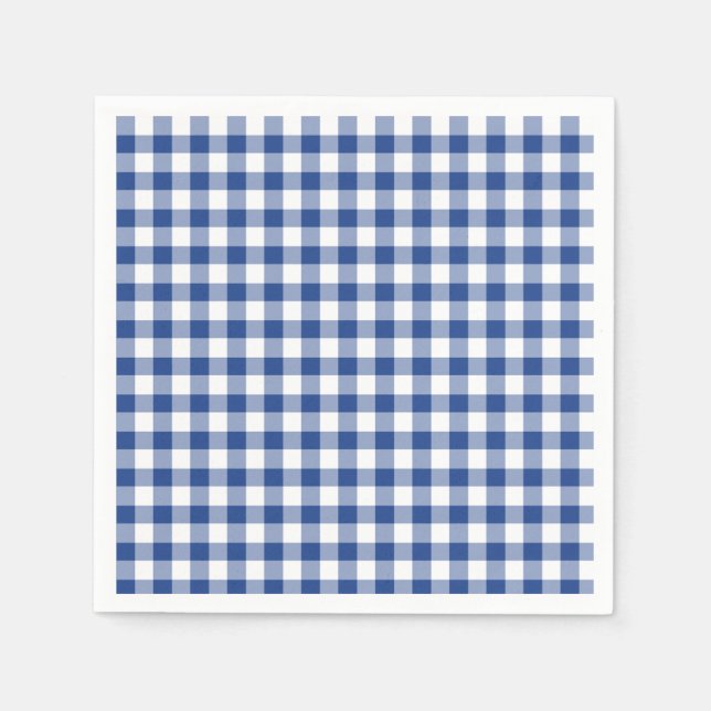 Classic Gingham True Blue Serviette (Vorderseite)
