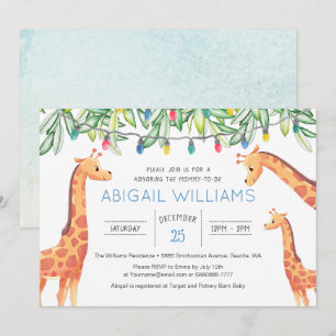 Classic Giraffe Safari Party Babydusche Einladung