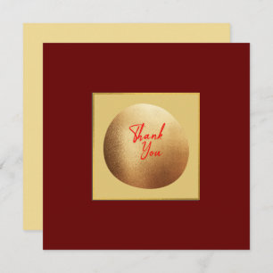 Classic Gold Abstrakt Elegante Royal Red Dankeskarte