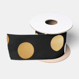 Classic Gold Akzentuiert Schwarz und Weiß Polka Do Satinband