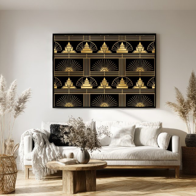 Classic Gold & Black Art Deco Seamless Pattern Poster (Von Creator hochgeladen)