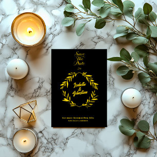 Classic Gold & Black Diamond Save the Date Hochzei Einladung