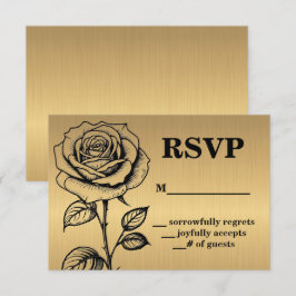 Classic Gold Black Rose UAWG Enclosure Cards Einladung