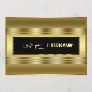 Classic Gold Black wird mein Job sein. Brautjungfr Einladung