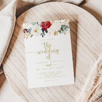 Classic Gold Burgundy White Floral Wedding of the