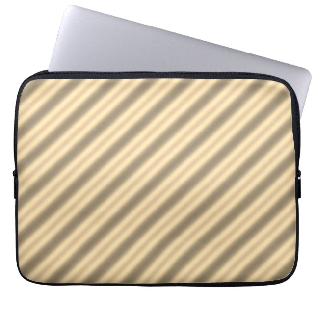 Classic Gold Diagonal Stripe Electronics Bag Laptopschutzhülle (Vorderseite)