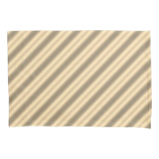 Classic Gold Diagonal Stripe Pillowcase Kissenbezug (Vorderseite)