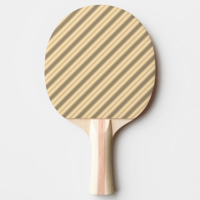 Classic Gold Diagonal Stripe Ping Pong Paddle Tischtennis Schläger (Vorderseite)