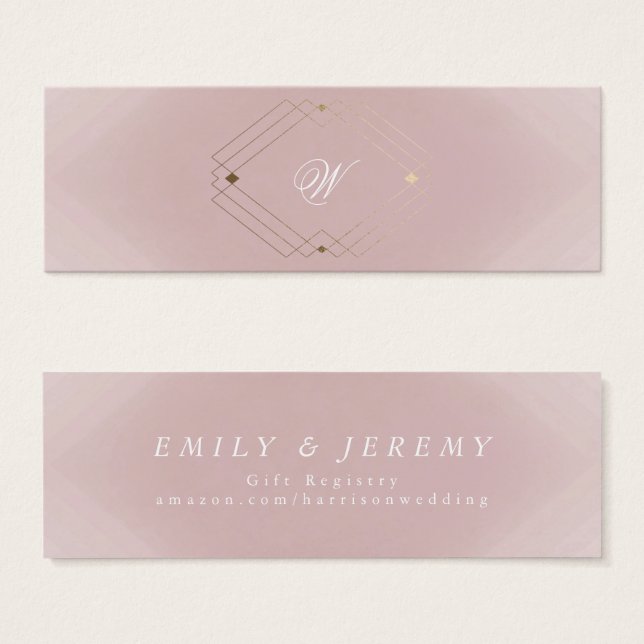Classic Gold Dusty Rose Pink Monogram Wedding (Vorne & Hinten)