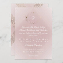 Classic Gold Dusty Rose Pink Monogram Wedding