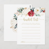 Classic Gold Floral Bucket List Cards