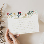 Classic Gold Floral Wedding Advice Card Postkarte<br><div class="desc">Diese klassische goldblühende Hochzeitsratenkarte ist ideal für eine rustikale Hochzeit. Die Blume sind in den Farben Weiß, Bordeaux und Gold gehalten, Beeren mit grünem Blattwerk in eleganten Bouquets. Diese Karten sind ideal für Hochzeiten, Brautparty, Babydusche, Graduiertenfest u.v.m. Personalisieren Sie die Karten mit den Namen der Braut und Bräutigam, den Eltern,...</div>