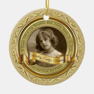 Classic Gold Foto Frame Elegantes Banner Gelb Keramik Ornament