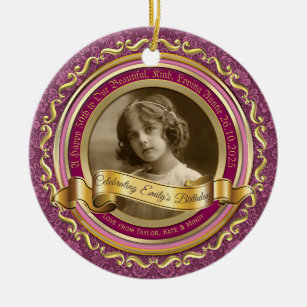Classic Gold Foto Frame Elegantes Banner Rosa Keramik Ornament