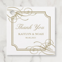Classic Gold Frame Luxury Wedding Vielen Dank Geschenkanhänger