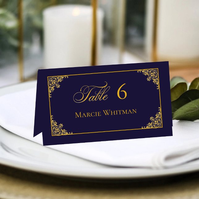 Classic Gold Frame Royal Wedding Place Card (Von Creator hochgeladen)