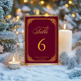 Classic Gold Frame Royal Wedding Tischnummer