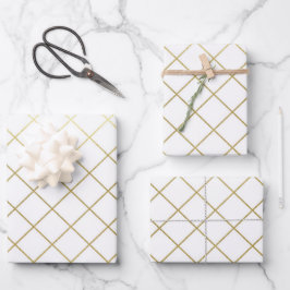Classic Gold Geometric Abstrakt Pattern Wedding Geschenkpapier Set