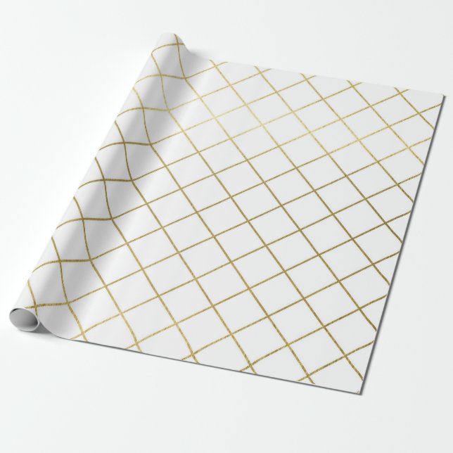 Classic Gold Geometric Abstrakt Pattern Wedding Wr Geschenkpapier (Ungerollt)