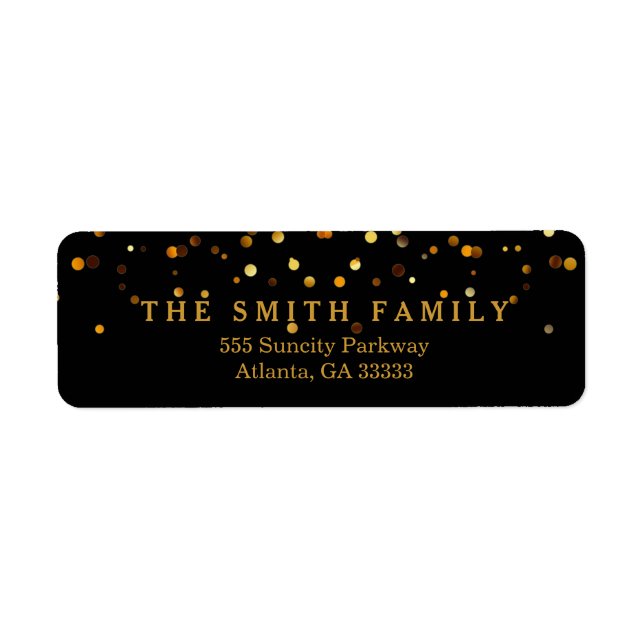 Classic Gold Glitzer Dots Black Modern (Vorne)