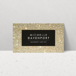 Classic Gold Glitzer Makeup Artist Business Card Visitenkarte
