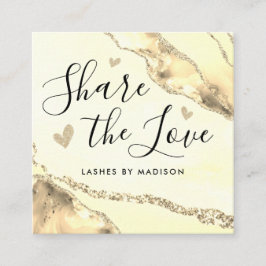 Classic Gold Glitzer Marble Agate Chic Monogram Empfehlungskarte