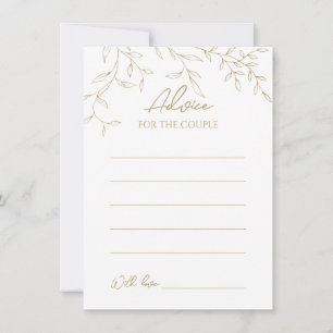 Classic Gold Greenery Wedding Advice Card Hinweiskarte