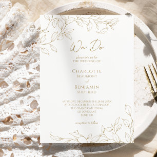 Classic Gold Greenery Wir laden Sie zu Hochzeiten  Einladung