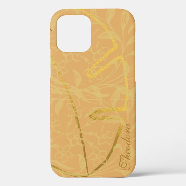 Classic Gold Leaf Ocher Elegantes Muster Case-Mate iPhone Hülle (Rückseite)