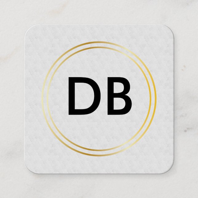 Classic Gold Lux Doppelring Quadratische Visitenkarte (Vorderseite)