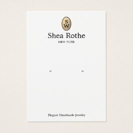 Classic Gold Monogram Earring Display Card