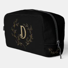 Classic Gold Monogramm über Black Travel Bag Waschbeutel