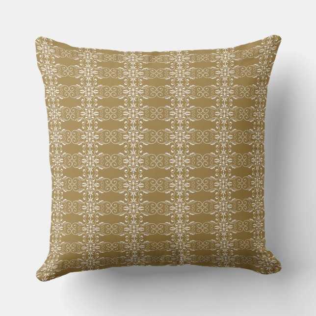 Classic Gold Ornamental Square Pillow Kissen (Rückseite)
