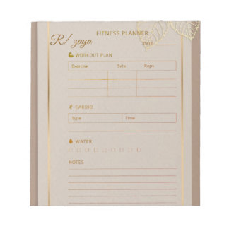 Classic gold pastel watercolor fittness Planner  Notizblock