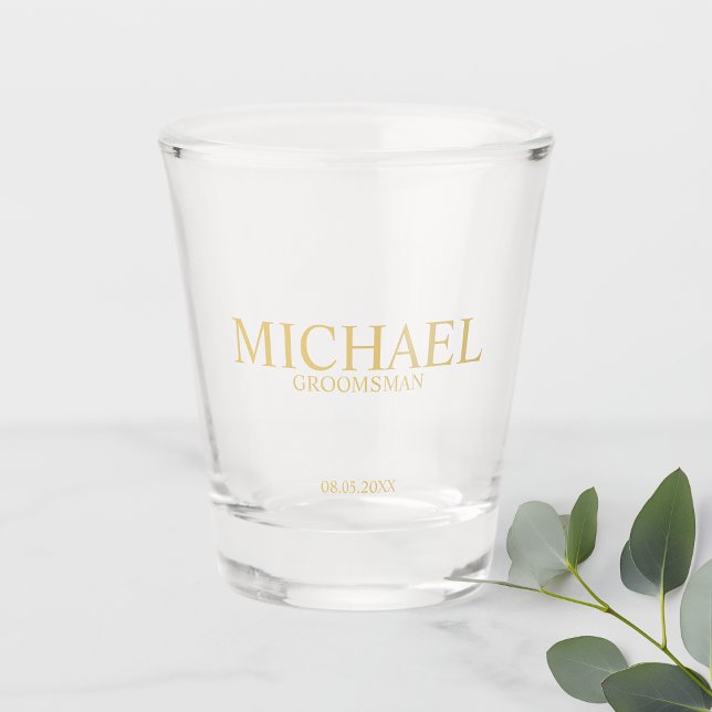 Classic Gold Personalisiert Trauzeugen Schnapsglas (Von Creator hochgeladen)