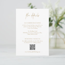 Classic Gold QR Code Elegante Hochzeit Begleitkarte