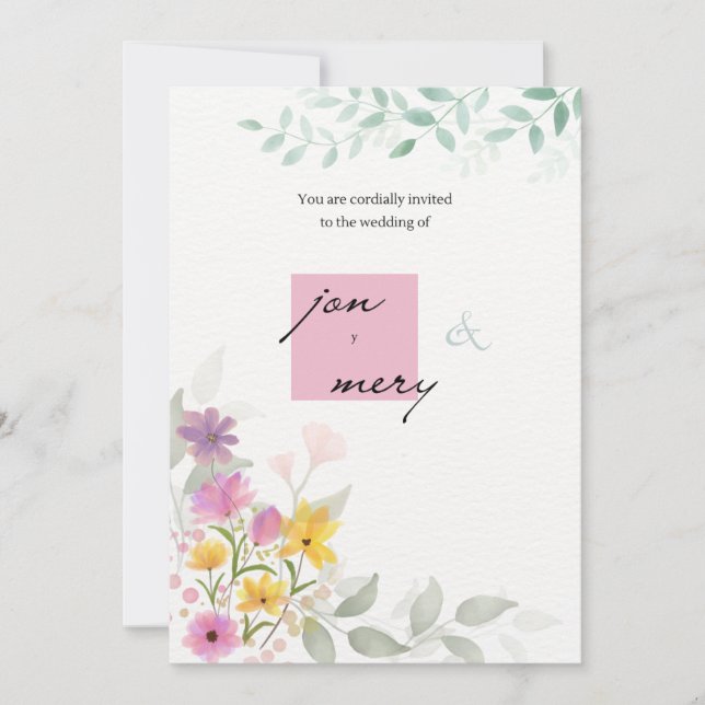 Classic Gold Script Wedding Invitation  trendup Einladung (Vorderseite)