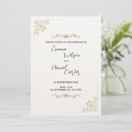 Classic & Gold Scrolls zum Hochzeitsempfang Einladung