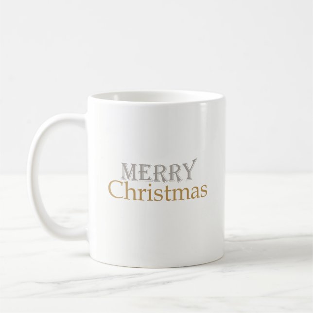Classic Gold Silver Frohe Weihnachtskaffee Tasse (Links)